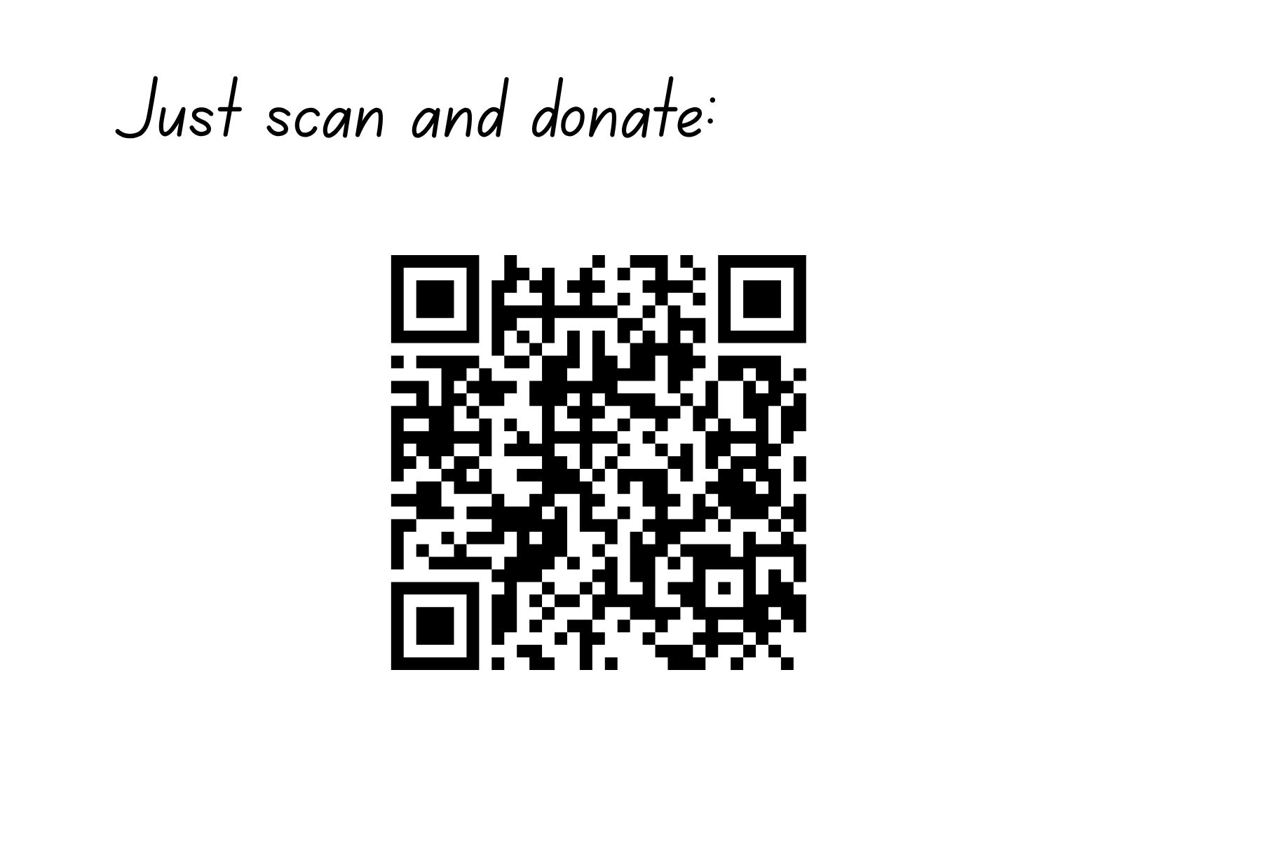 donation card back with QR code